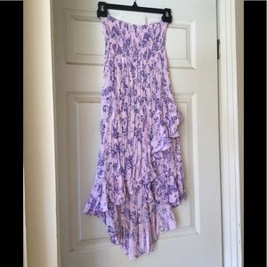 Mila strapless ruffle pink dress